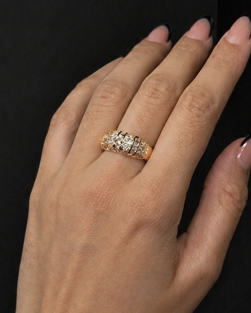 ANILLO ACERO DORADO 4