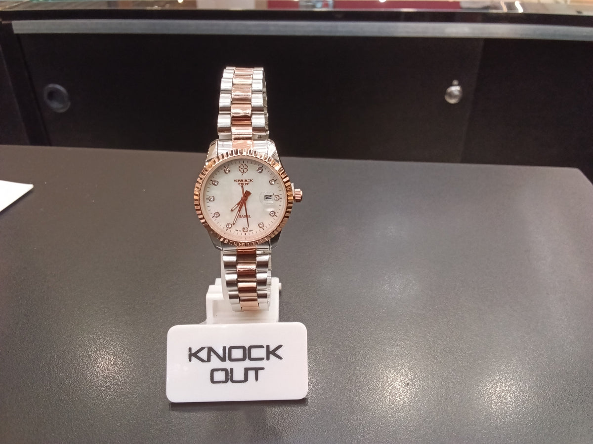 Reloj knock out plateado con rosé